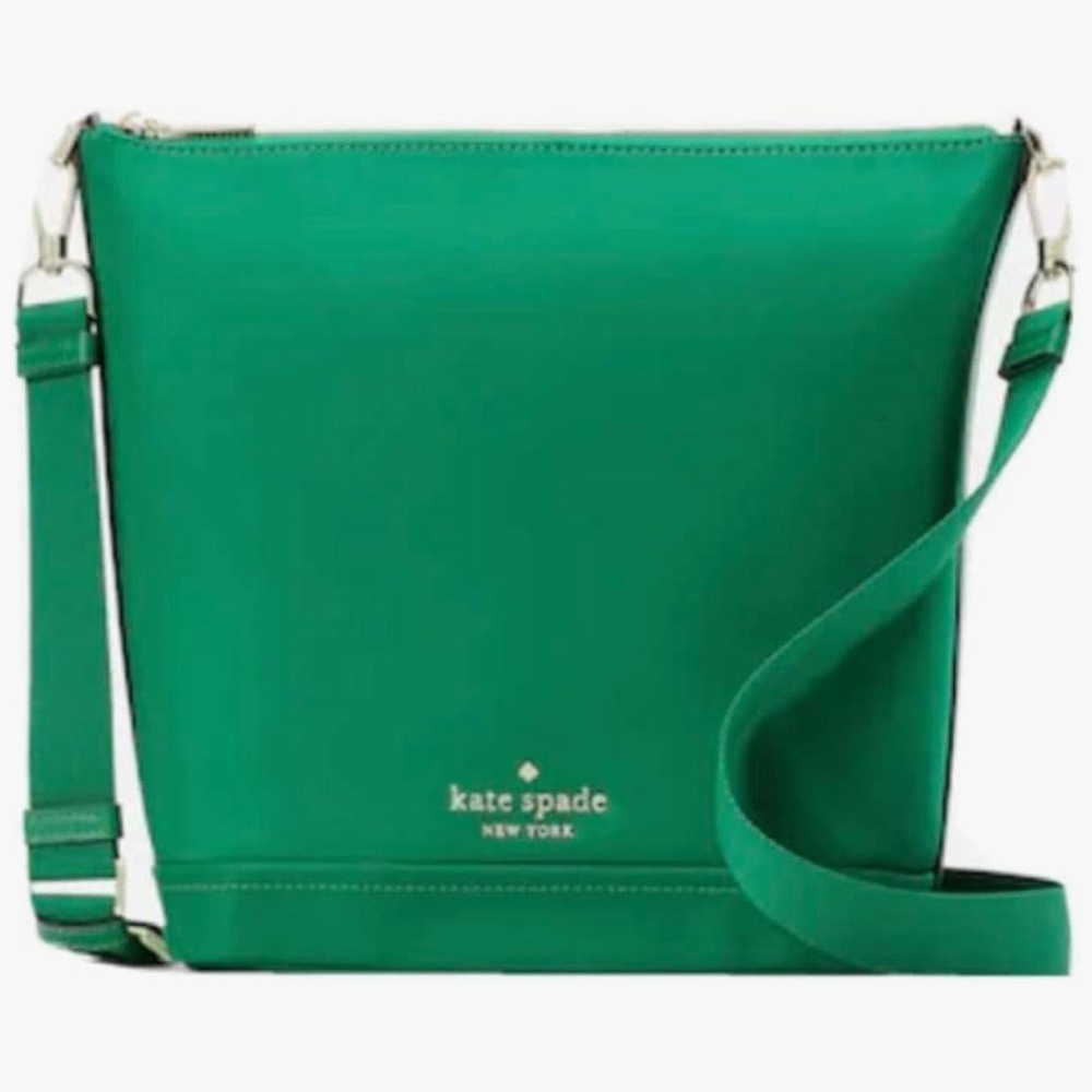 Kate Spade Emerald Green Crossbody Bag with Gold Accents